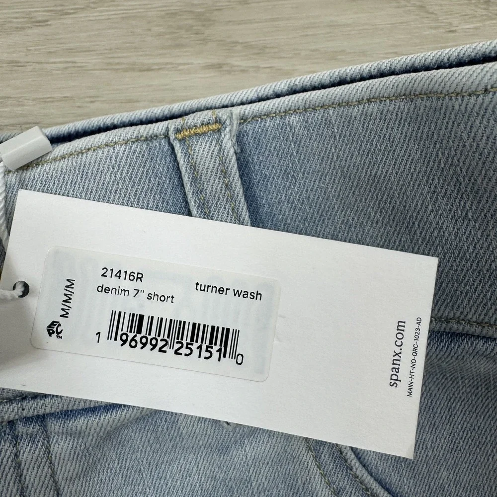SPANX Pull On High Waist Denim Shorts 7